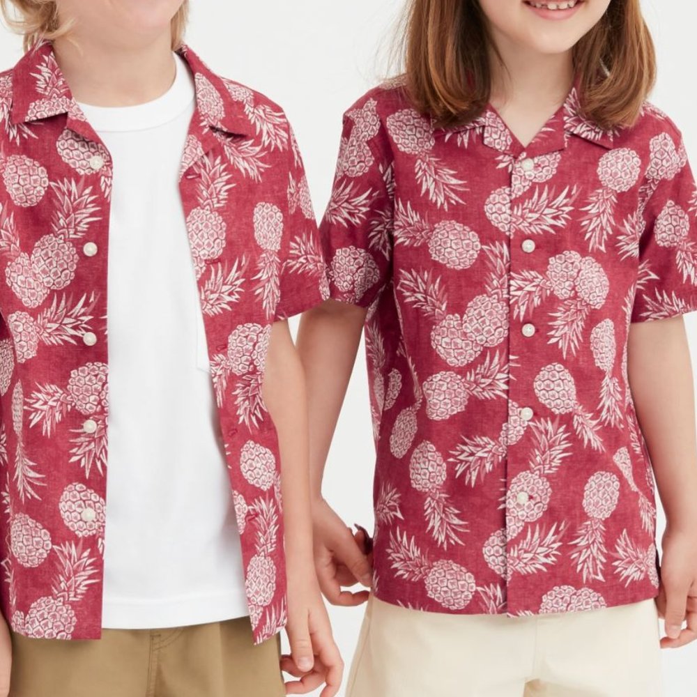 Reyn Spooner x Uniqlo Cotton Pineapple Short Sleeve Hawaiian Shirt Red (Size 13)